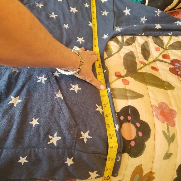 Womens sweatshirt hoodie navy and white stars - Picture 7 of 7